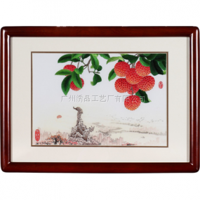 廣繡《五羊荔枝》38x28cm